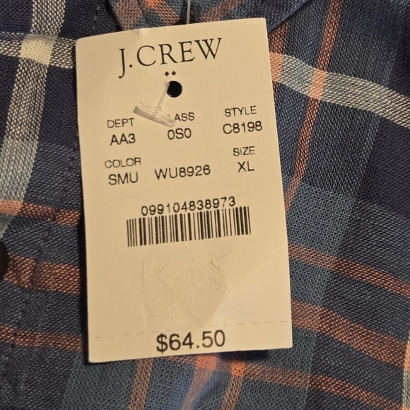 J. Crew Men's Homespun Cotton Colorful Plaid Button Down Shirt Size XL - Picture 7 of 9